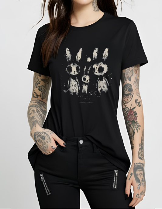 Creepy Bunnies T-Shirt Goth Gothic T-Shirt Cotton Unisex