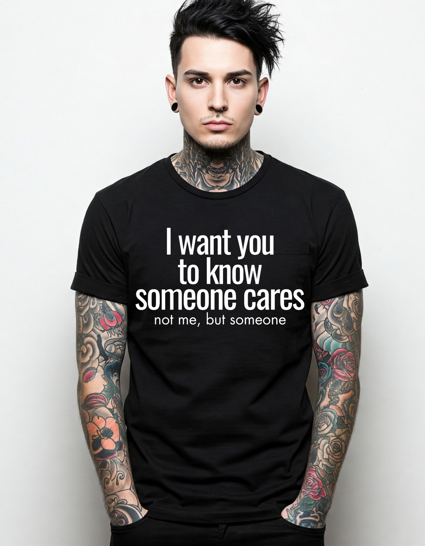 Someone Cares Funny Graphic Unisex Men's Women's T-Shirt Cotton