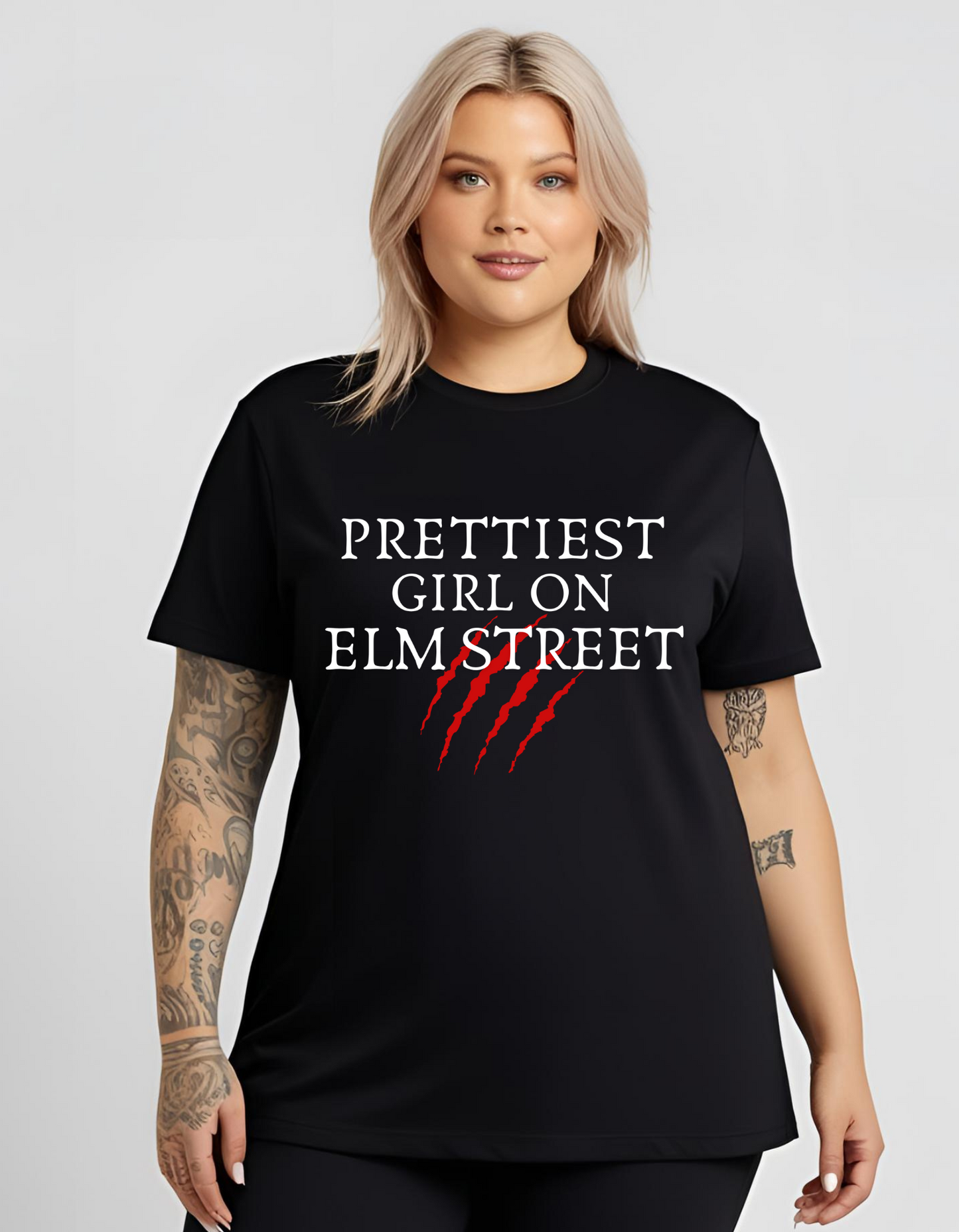 PRETTIEST GIRL ON ELM STREET Horror Movie Goth Gothic T-Shirt Cotton Unisex