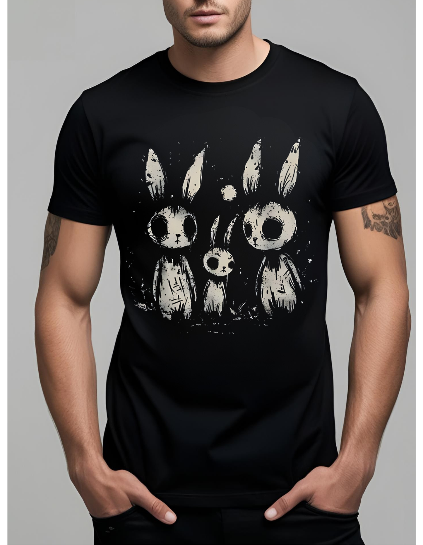Creepy Bunnies T-Shirt Goth Gothic T-Shirt Cotton Unisex